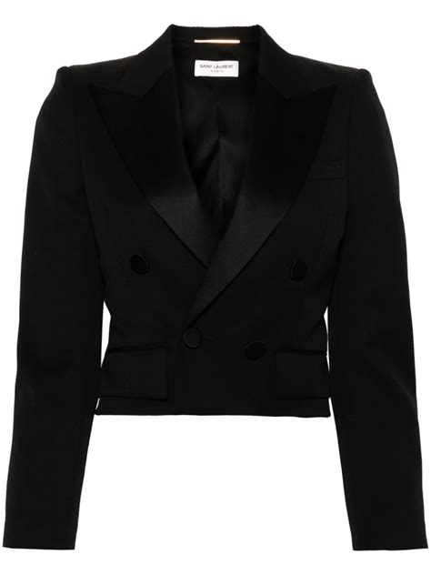 saint laurent cropped blazer